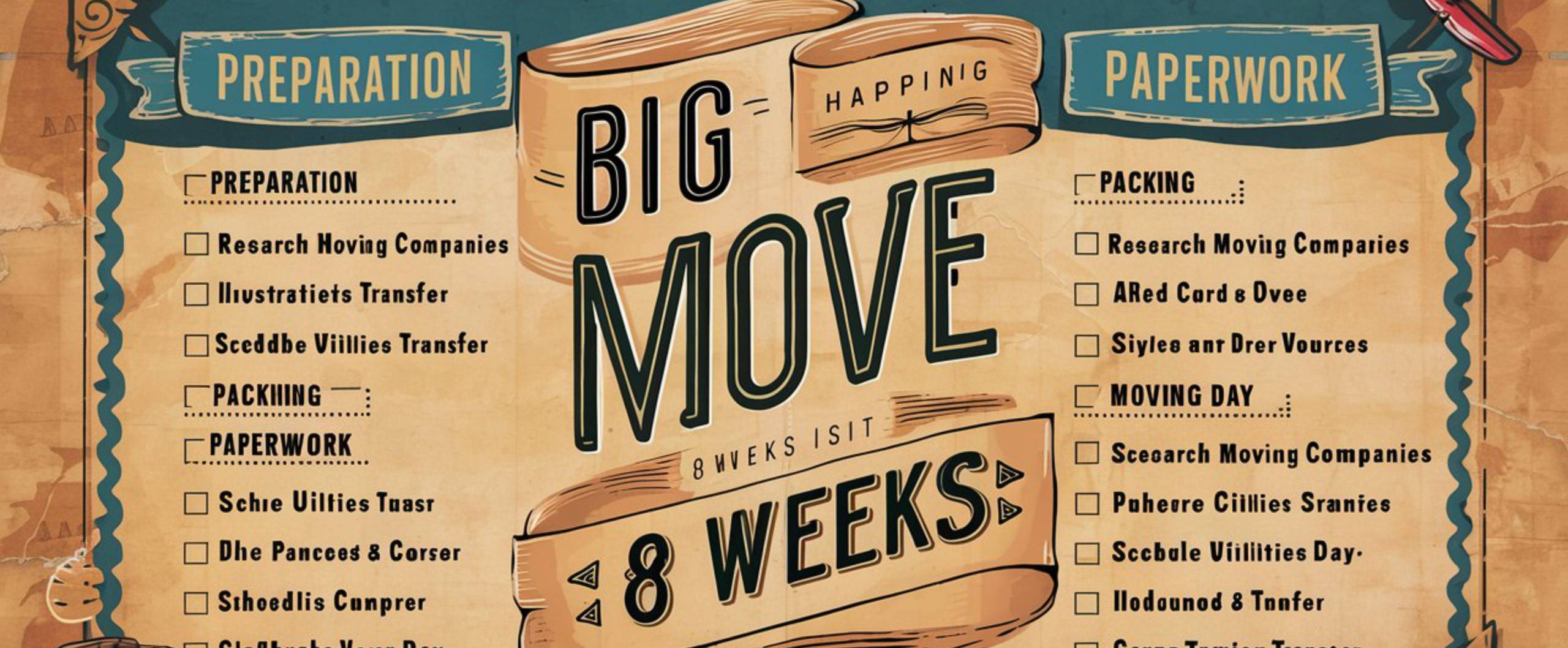8 weeks check list - Moving company Arizona